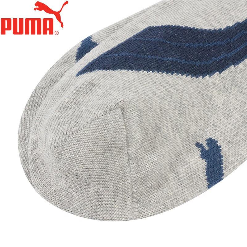 Puma Socks for Men, Basic Casual Boat Socks, 3 Pairs, Gray, One Size Fits All