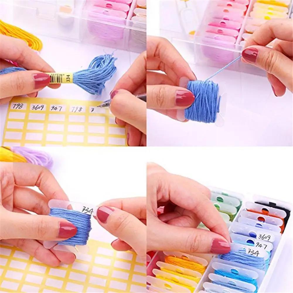 100/96 Colors High Tenacity Embroidery Thread Set Cross Stitch Sewing Thread with Floss Bins&Scissors Thimble Cross Stitch Tool