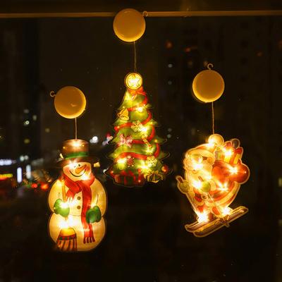 Christmas Pendant String Light Suction Cup Christmas Decorative Lamp Room Showcase Curtain Hanging