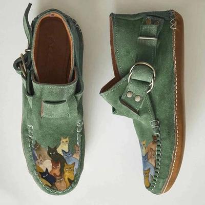 Spring Plus Size Solid Print One-Strap Flat Women's Shoes