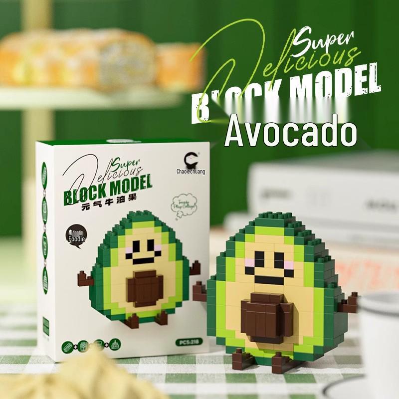 Compatible LEGO Burger & Fries 3D Micro Blocks - Kids' Avocado & Fruit Building Toy Gift