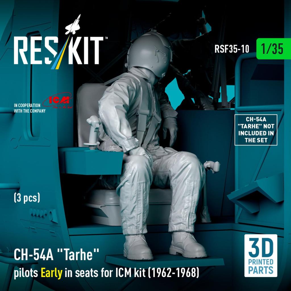 Reskit Tarhe Crew Early Set Plastic Model Parts 1/35 CH-54A w/Seat 1962-1968 3-piece (for ICM) RSKF35-0010 (Airplane)