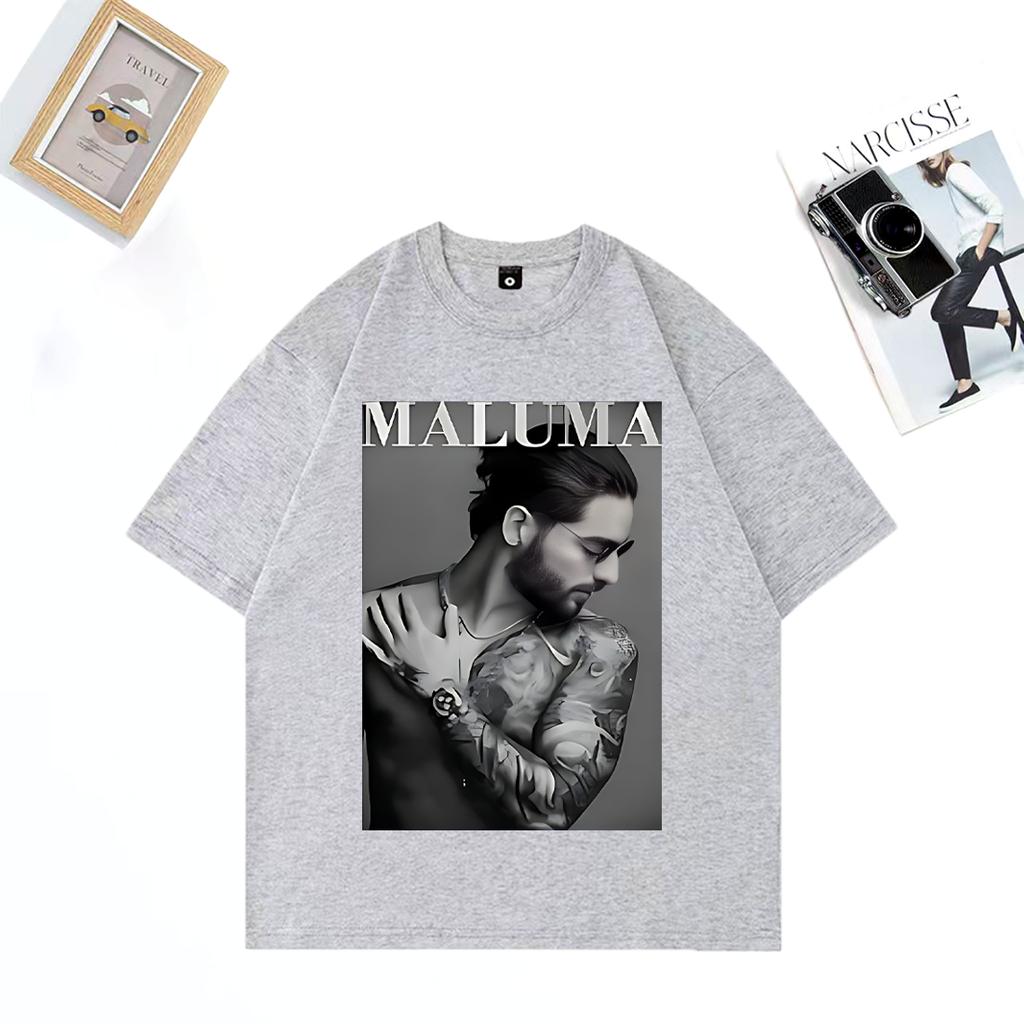 Rapper Maluma Sänger 2025 Übergroßes Grafik-T-Shirt Unisex DAMEN Sommer Baumwolle Kurzarm Street Hip Hop Mode unisex T-Shirts