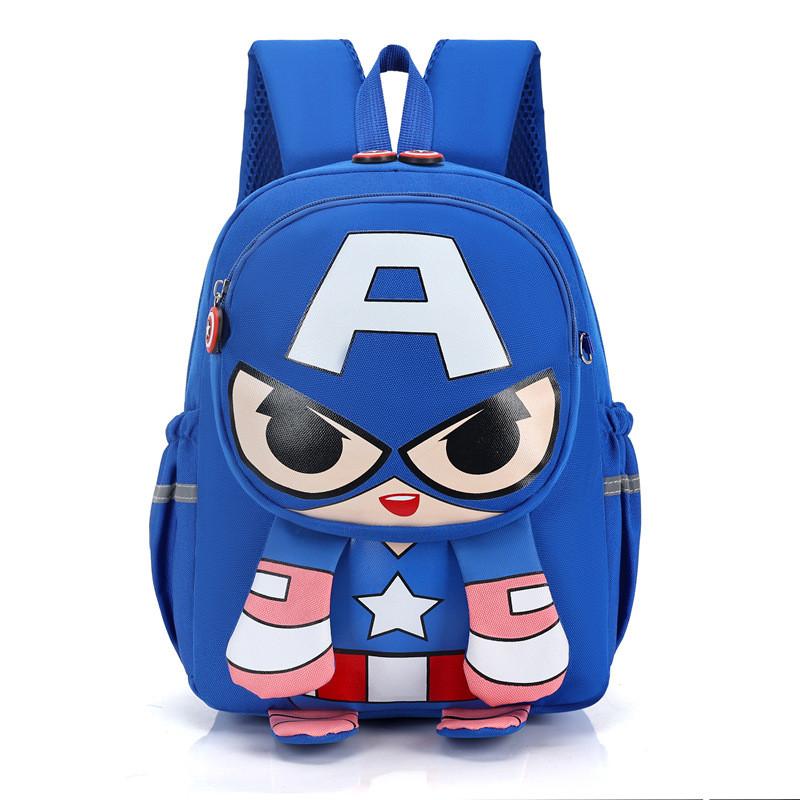 Spider Man Kids Backpack Cartoon Nylon Lightweight School Bag With Cushion Straps For Boys And Girls