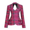 Women's Spring 2025 Korean Square Collar Diamond Backless Suit Jacket
