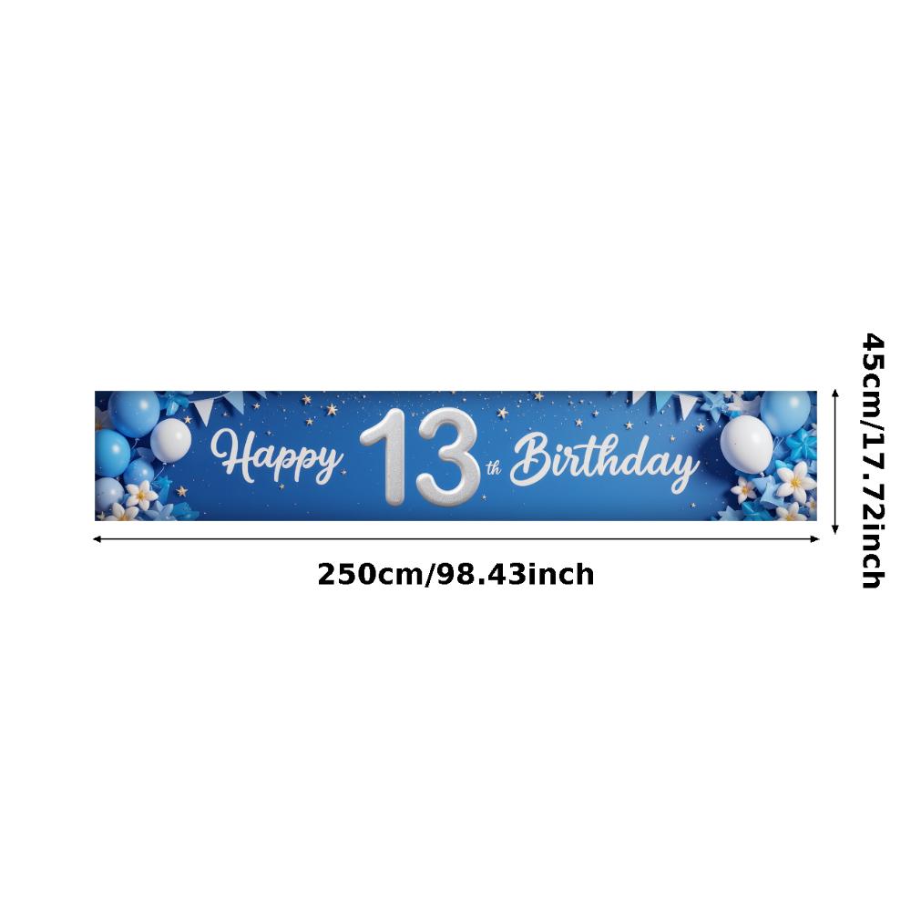 Decorative 13th Birthday Banner  Birthday Celebration Banner  Teen Birthday Banner for Indoor Decoration Party Decor