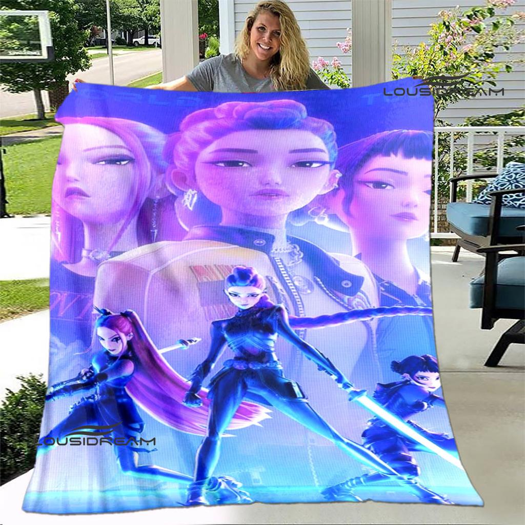3D KPop Demon Hunters Cartoon blanket Warm blankets Soft and comfortable blanket Home Travel Blankets bed linings Birthday Gift