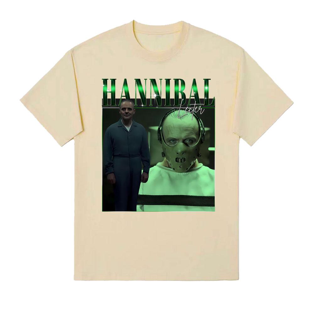 

Limited Vintage Hannibal Lecter Graphics T Shirt Unisex Women Fashion Gothic T-shirts Summer Comfort 100% Cotton T-shirt Streetwear 4XL