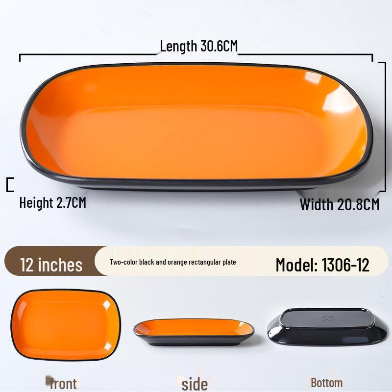 A8 Melamine Rectangular Plate for Rice, Noodles, BBQ, and Hot Pot.