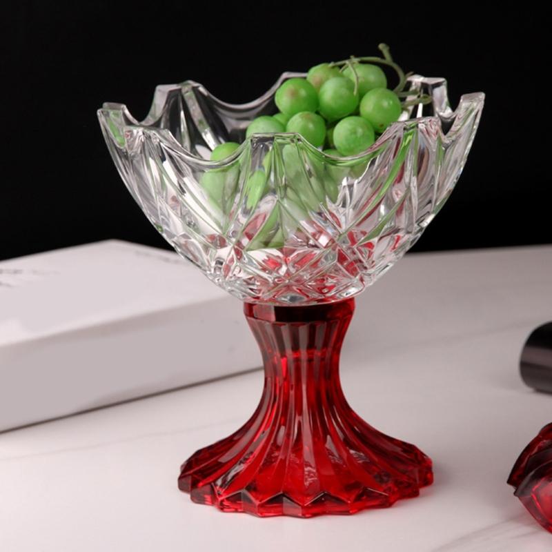 Candy Jar,Decorative Candy Dish Glass Crystal Candy Bowl with Lid Glass Nut Cookie Fruit Bowl Plate Jewelry Box Gift