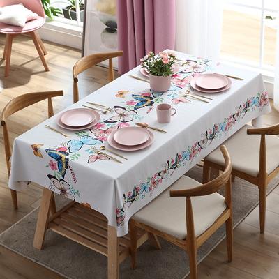 Nappe rectangulaire à imprimé floral géométrique pour la décoration de la table et de la maison Nappe basse imperméable