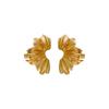 Metal flower fan-shaped pleated geometric earrings, European and American exaggerated cold wind studs, niche design earrings