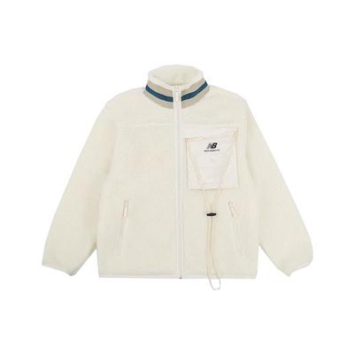 New Balance Lifestyle Casual Collection Velvet Jackets Unisex White Stand Collar Moderate AMJ13393-MSU