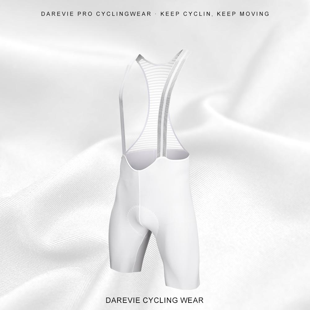 DAREVIE Radsport-Set Herren 90kg/m³ 3D Stoßdämpfendes Polster Schnelltrocknend Weiß Radsportbekleidung Für Herren Weich Leicht Herren Radsporttrikot PRO