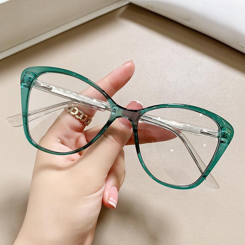 

Latest Green Cat Eye Blue Lightweight Blocking Eyeglasses Frames TR90 Luxury Oversized Presbyopic Glasses Popular Reading Eyeglasses + 2.25+4 0