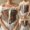 Vintage Floral Corset Vest Push Up Crop Tops Bustier Corset Top Lace Up Corset Top Strapless Bodice Corset Top