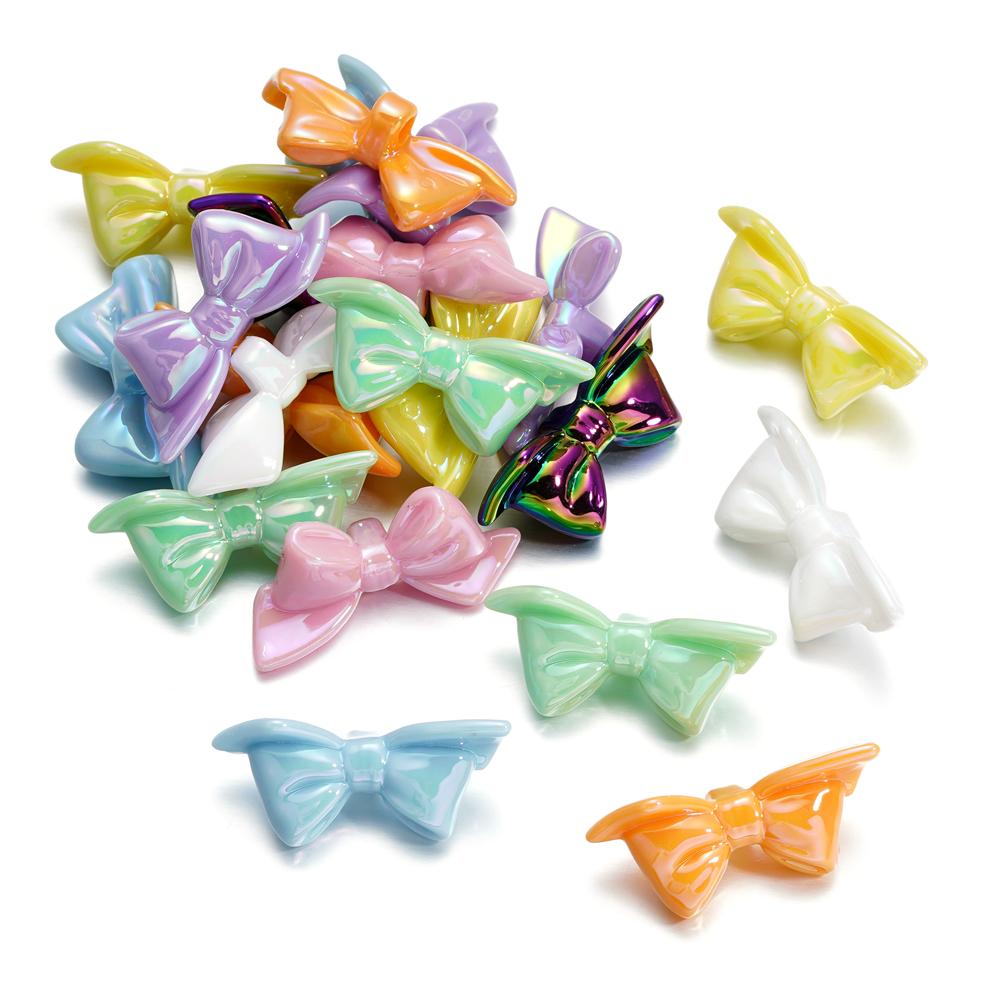 10Pcs/Lot 18*39.5mm Acrylic Bow Tie Shape Loose Spacer Beads for DIY Jewelry Making Bracelet Earrings Necklace Accessories