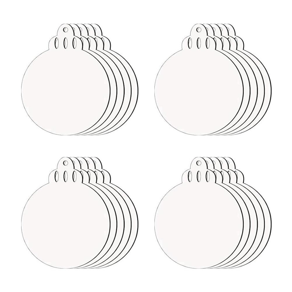 ABWR-20 PCS Sublimation Christmas Ornaments Blanks MDF Double Sided Heat Transfer Sublimation Memorial Christmas Ornament