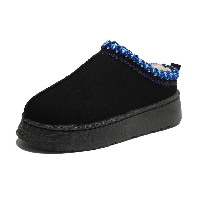 Women's autumn and winter lace decorative snow boots thick-soled warm and velvet outer wear warm and non-slip cotton shoes