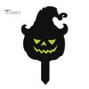 Festive Halloween Holiday Decor Pumpkin Yard Sign with Stake, Glow In The Dark Reusable Garden Spooky Silhouette Stake for Outside Patio Lawn Stakes