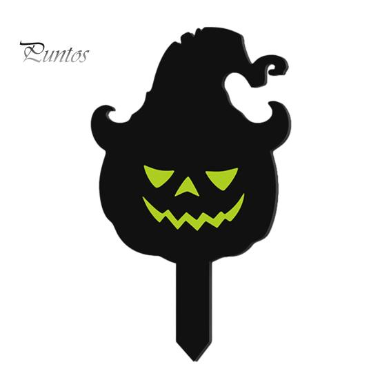 Festive Halloween Holiday Decor Pumpkin Yard Sign with Stake, Glow In The Dark Reusable Garden Spooky Silhouette Stake for Outside Patio Lawn Stakes
