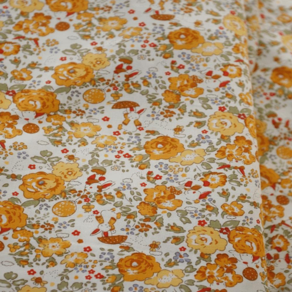 Pre-Cut 140x50cm Printed Poplin Fabric Pure Cotton Soft Touch Small Floral Fabric DIY Breathable Sewing Cloth Summer L