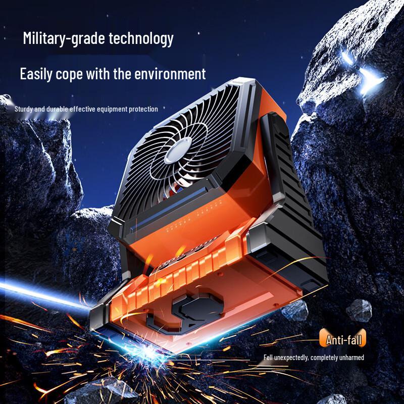 Portable Rechargeable Camping Fan with LED Light