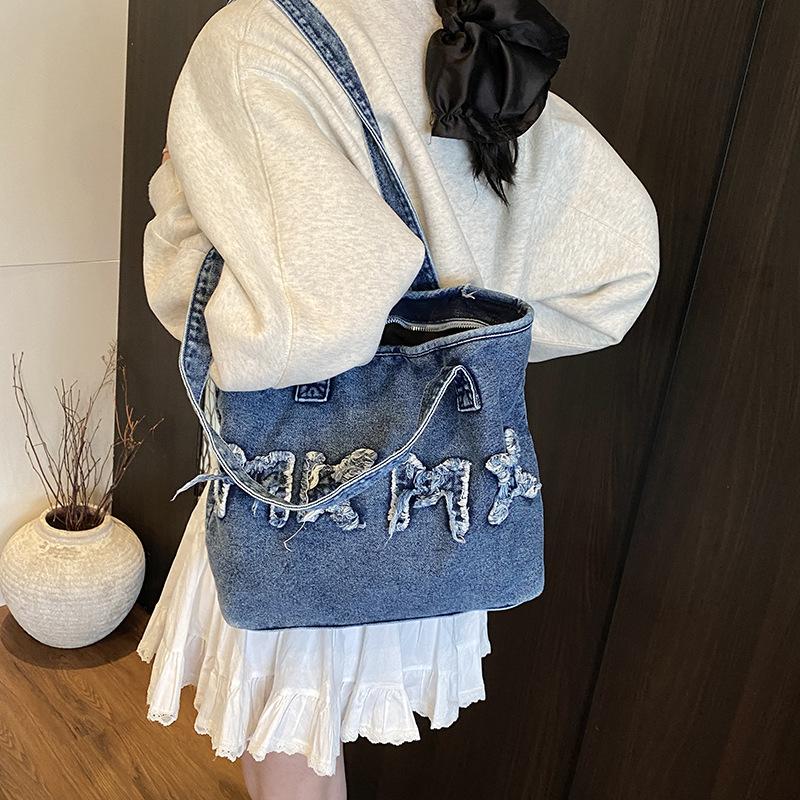 Casual Fashion Bag Women's New Denim Large-capacity Tote Bag Shoulder Bag