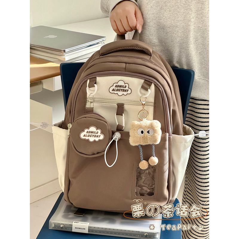 

Корейская серия Ins Милый рюкзак для девочки Легкий рюкзак для девочки-подростка Рюкзак для ученицы старшей школы Большая вместимость Универсальный рюкзак Brown Bag for Long Legs Cookies