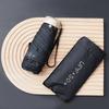 Compact Five-Rib Folding Umbrella Mini Portable Sun Rain Dual Use Lightweight Travel Umbrella UV Protection with Carrying Pouch and Wrist Strap