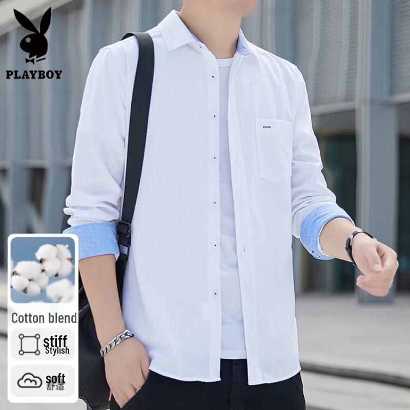 PLAYBOY Men's Long Sleeve Casual Shirt