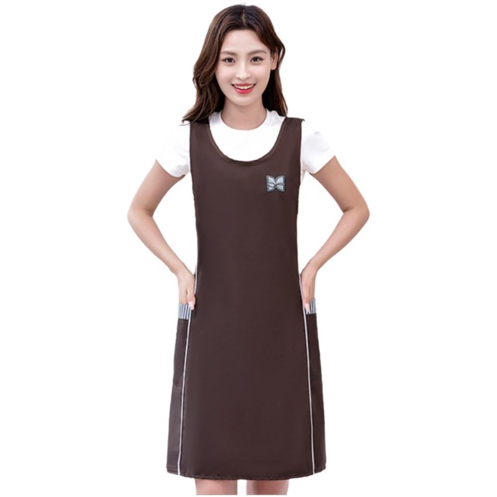 Adjustable Work Apron Waterproof Sleeveless Apron Creative Vest-Style Apron Women кофейный
