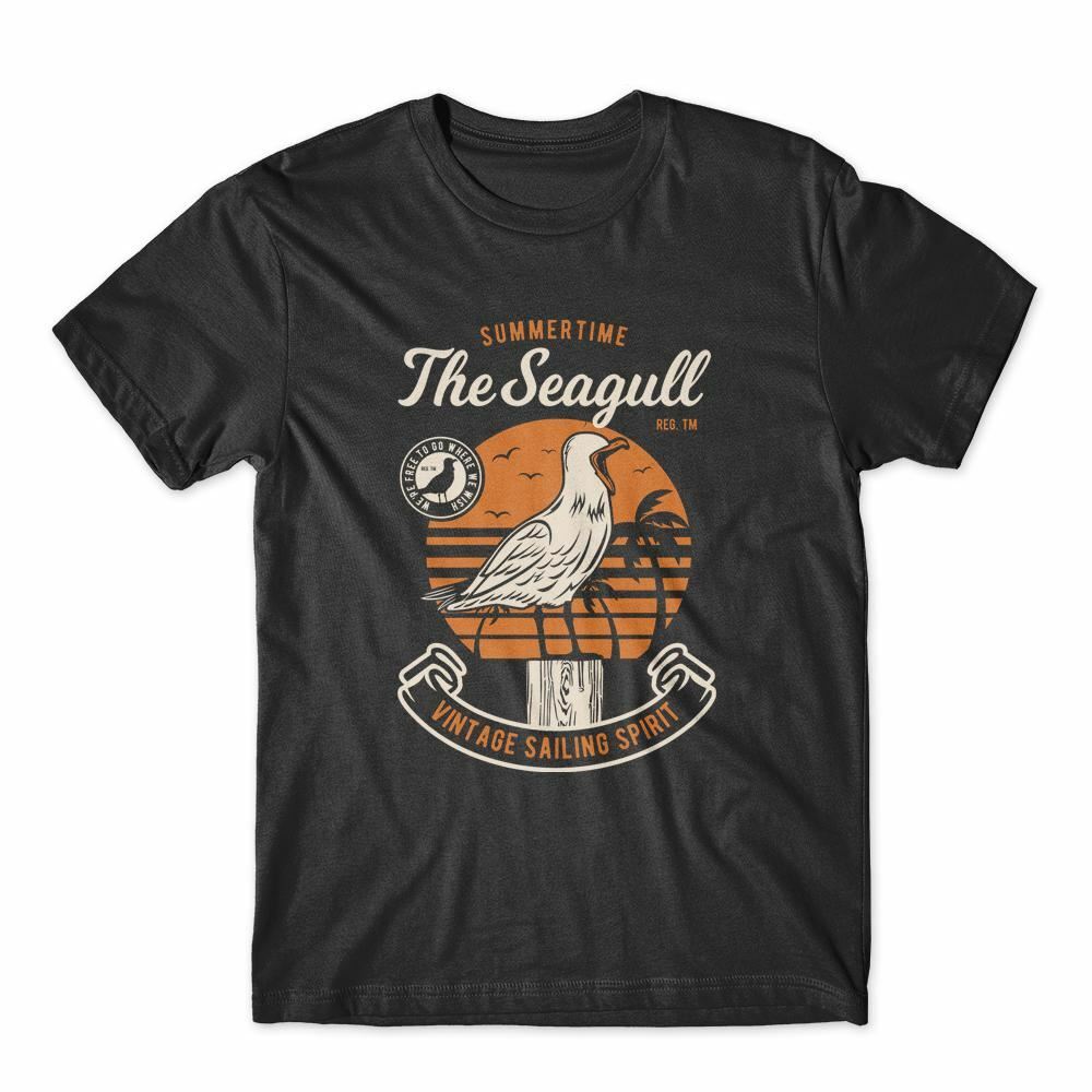

Summer Time The Seagull Bird T-Shirt 100% Cotton Premium Tee NEW 3XL