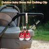 PU Leather Baby Shoes Hat Clothing Clip For Stroller Portable Nursing Bottle Cup Lanyard Clip Baby Shoes Holder Handbag Hook