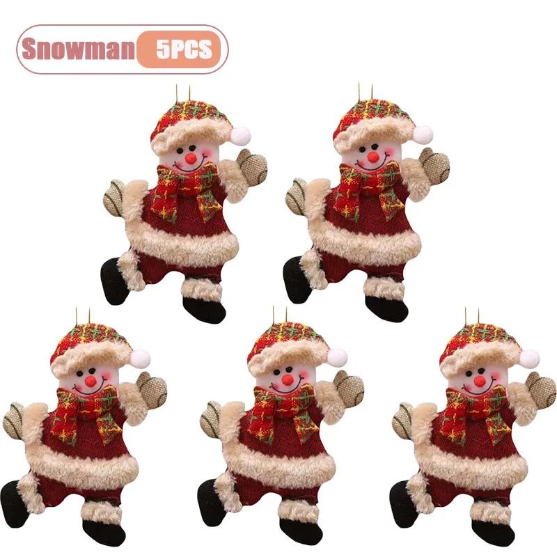 1-20PCS Xmas Tree Decoration Cute Cloth Figure Hanging Charm Dancing for Living Room Party Indoor Outdoor Festival Home Gift