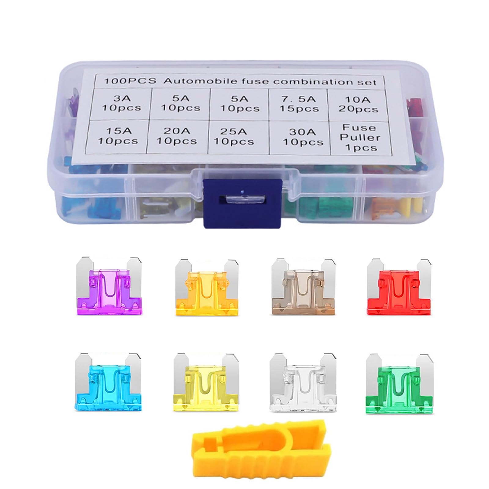 

Selinear 100pcs Low Profile Fuses Zinc Alloy Fuses with Fuse Removal Tool for Car,