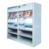 4-Layer Single-Sided Steel Magazine, Newspaper, and Book Rack Cabinet with Lower Shelf