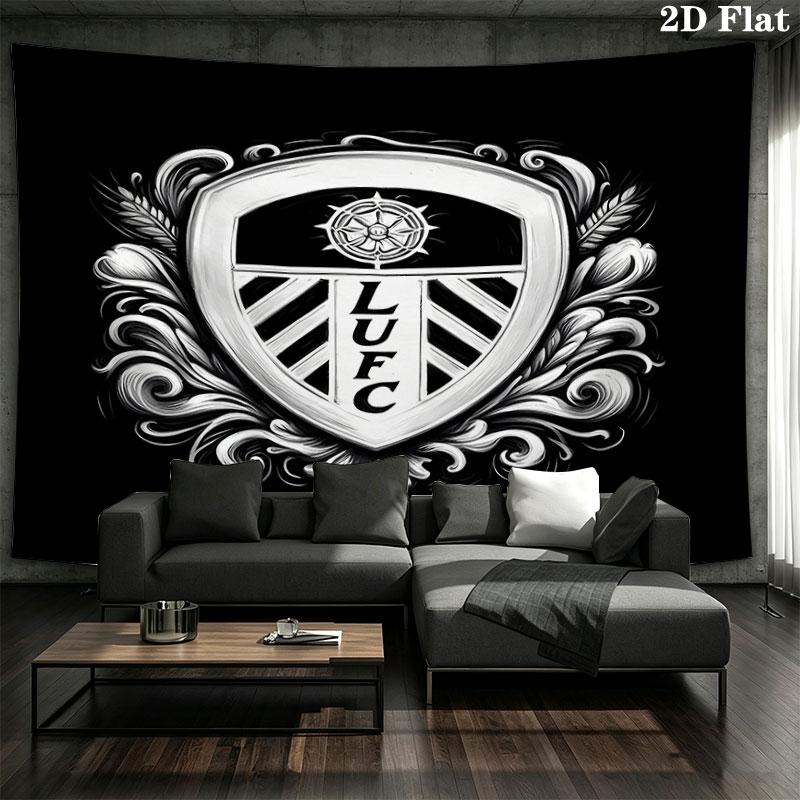 Leeds United Football Club Wall Tapestry Aesthetic Wall Hanging Printed Fabric Blanket Decorative Tapestries for Bedroom Living Room Home Decor