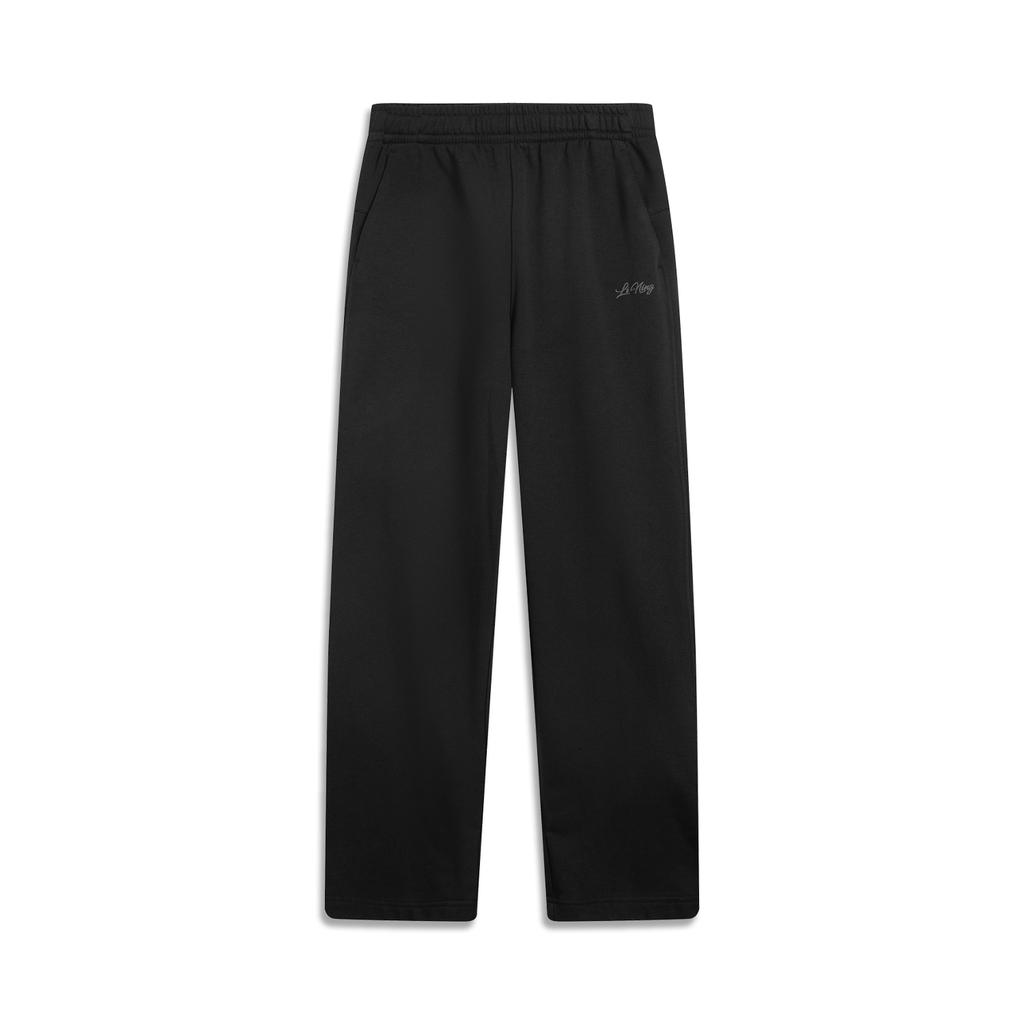 Li-Ning Simple Fashionable Versatile Comfortable Mid-Waist Straight Leg Casual Pants Women Bottoms Black AKLVC16-4