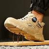 New Rotating Button Men Boots Anti-smash Anti Puncture Safety Shoes Men Work Boots Steel Toe Shoes Security Indestructible Shoes