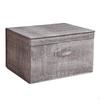 Foldable Storage Box Reinforced Edges Fabric Handy Handle for Room 262016cm Denim Gray