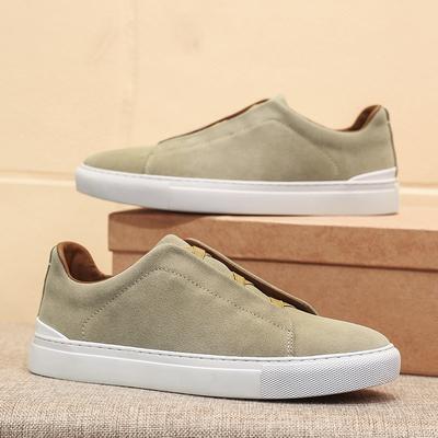 Fashion Genuine Leather Men's Shoes Casual Soft Sole Board Shoes Flat Bottomed Trendy Fashionable Breathable Lightweight Board Shoes