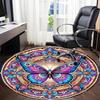 1pc Butterfly Mandala Artwork Chair Carpet for Office, Soft, Non-Slip Polyester Mat, Office, Living Room, Bedroom, Durable Polyester yy251207203