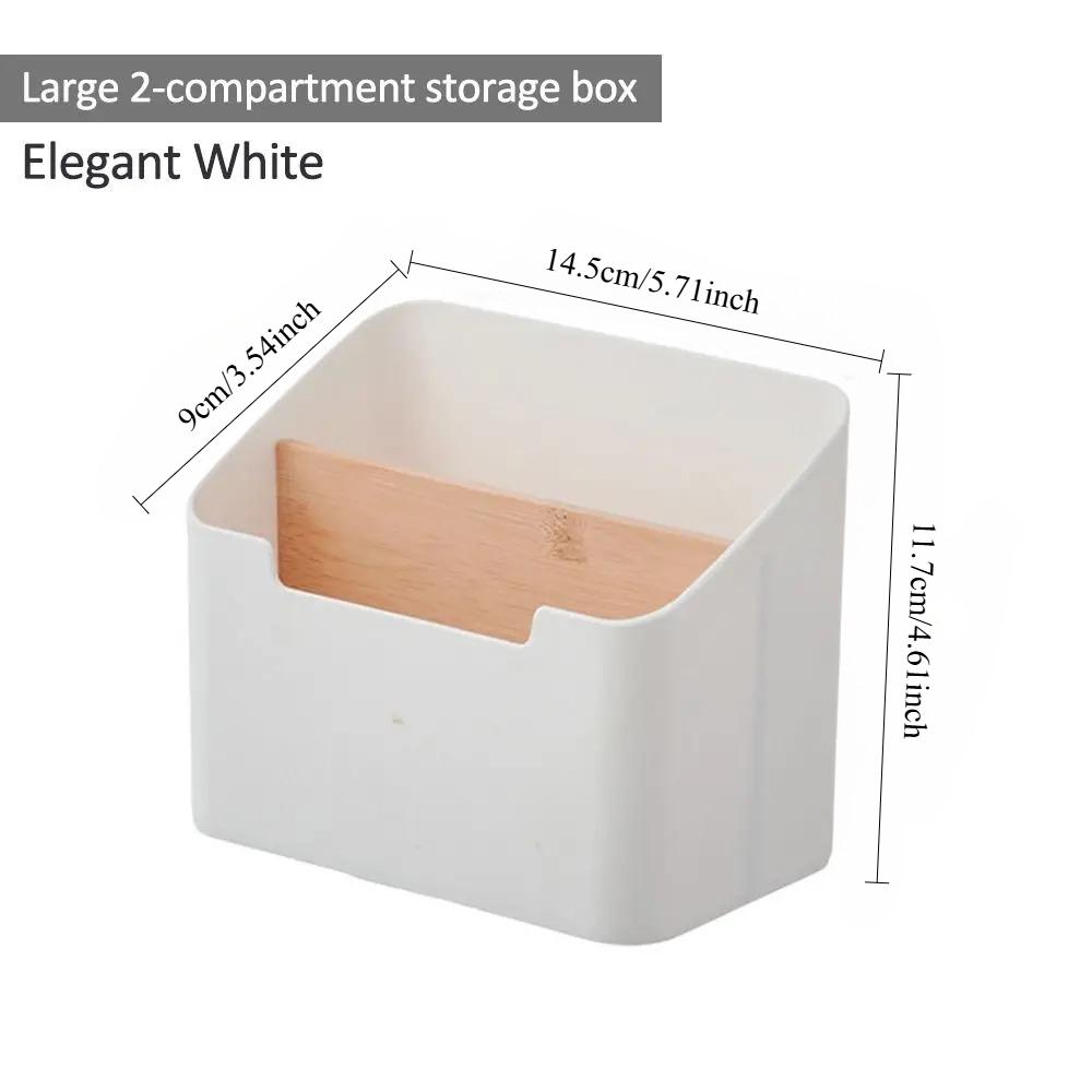 Desktop-Aufbewahrungsbox aus Bambusholz mit herausnehmbaren Trennwänden 2/4 Fächer Mehrzweck-Organizer, Weihnachtsgeschenkaufbewahrung, Behälter