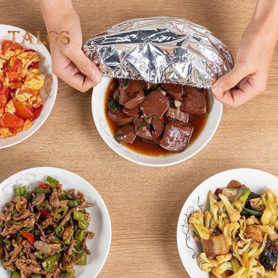 Isolierhülle aus Aluminiumfolie, hitzebeständige Lebensmittelabdeckungen für die Küche, elastische Frischhaltebeutel, Abdeckungen aus Aluminiumfolie zur Aufbewahrung von Lebensmitteln