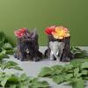 Creative Elephant and Bear Tree Stump Resin Flower Pot for Balcony
