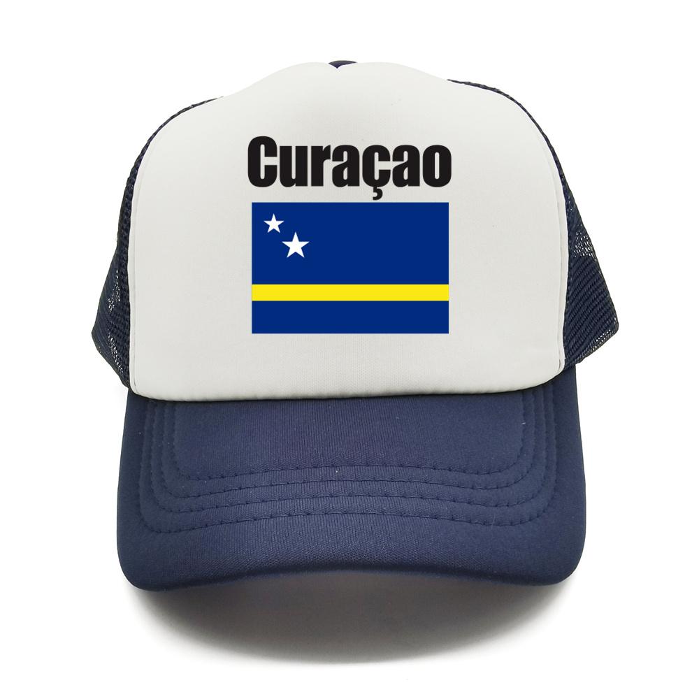 Curaao Flag Trucker Hat Summer Unisex Cool Hat Country Fans Baseball Caps New Outdoor Mesh Net Dad Gift Snapback Caps