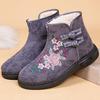 Embroidered High Boots: Warm, Non-Slip, Soft-Soled Cotton Shoes for Elderly - Ethnic Style, Perfect for Winter(Order A Size Up)