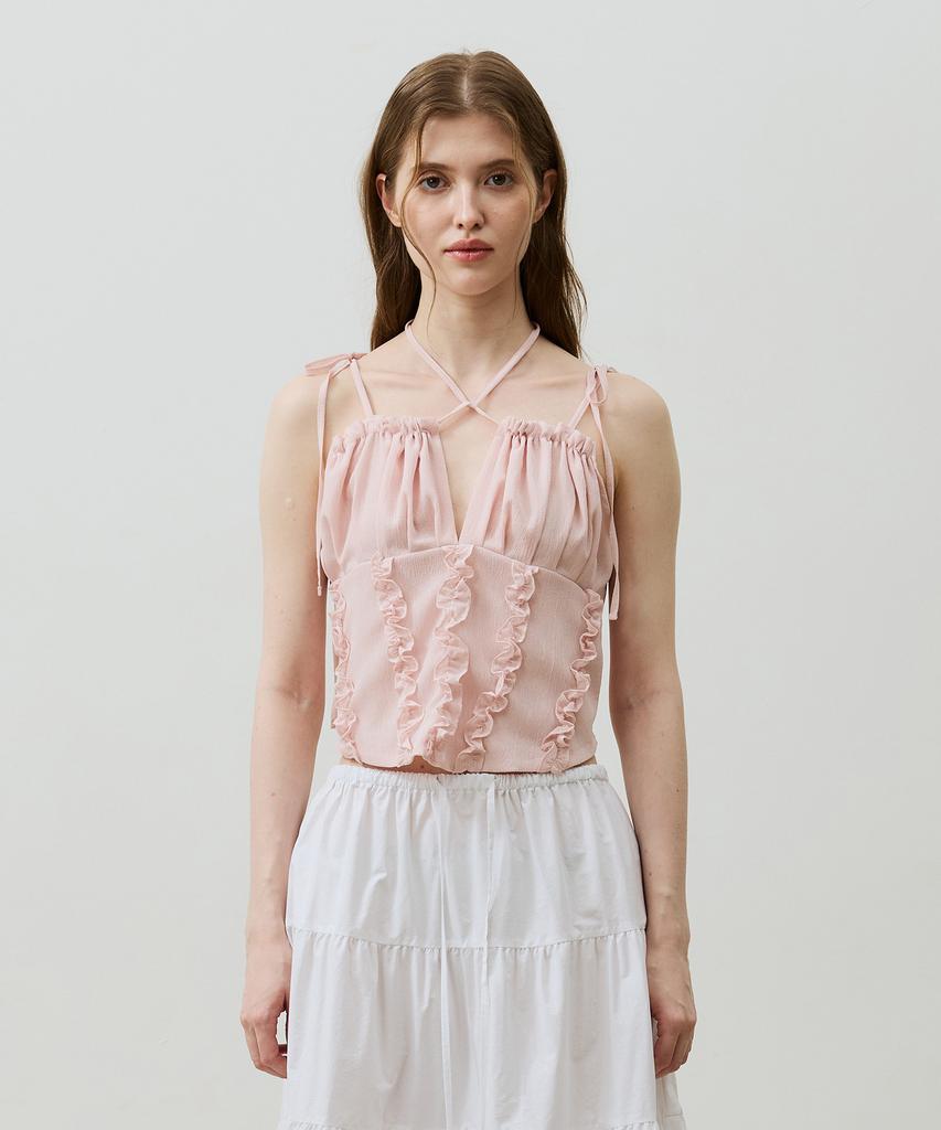 Alikim Reve Corset Smocked Top/Pink