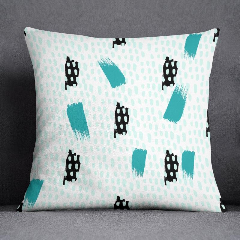 Abstract Summer Fresh Mint Blue Green Pattern Series Pillow  Bedroom Sofa Car Cushion Cover Case (45cm*45cm)